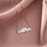 Thumbnail 4 - Personalised Elephant Necklace with Family initials