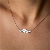 Thumbnail 5 - Personalised Elephant Necklace with Family initials