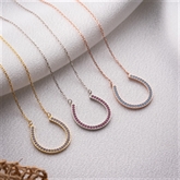 Thumbnail 2 - Horseshoe Necklace with Birthstone