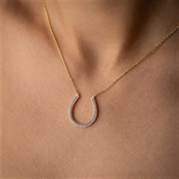 Thumbnail 5 - Horseshoe Necklace with Birthstone