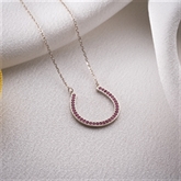 Thumbnail 6 - Horseshoe Necklace with Birthstone