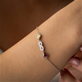 Thumbnail 1 - Infinity Bracelet with Heart Birthstones