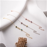 Thumbnail 2 - Infinity Bracelet with Heart Birthstones