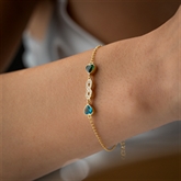 Thumbnail 3 - Infinity Bracelet with Heart Birthstones