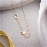 Thumbnail 5 - Sideway Initial and Dog Paw Necklace