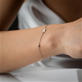 Thumbnail 3 - Personalised Birthstone Bracelet with Initial Charms