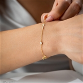 Thumbnail 4 - Personalised Birthstone Bracelet with Initial Charms