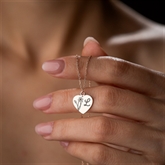 Thumbnail 2 - Personalised Birth Flower Heart Necklace with Initial