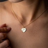 Thumbnail 3 - Personalised Birth Flower Heart Necklace with Initial