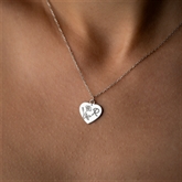 Thumbnail 4 - Personalised Birth Flower Heart Necklace with Initial