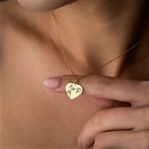 Thumbnail 5 - Personalised Birth Flower Heart Necklace with Initial