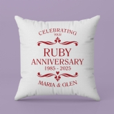 Thumbnail 2 - Personalised Ruby Anniversary Cushion - Cream