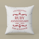 Thumbnail 4 - Personalised Ruby Anniversary Cushion - Cream