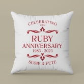 Thumbnail 1 - Personalised Ruby Anniversary Cushion - Cream