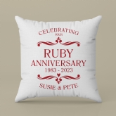 Thumbnail 1 - Personalised Ruby Anniversary Cushion - Cream