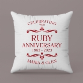 Thumbnail 2 - Personalised Ruby Anniversary Cushion - Cream