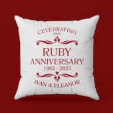 Thumbnail 3 - Personalised Ruby Anniversary Cushion - Cream