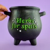Thumbnail 2 - Large Herbs For Spells Cauldron Plant Pot