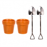 Thumbnail 3 - Plant Pot Egg Cup Set with Shovel Spoons