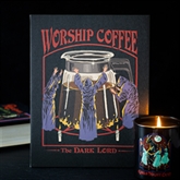 Thumbnail 1 - Worship Coffee Canvas Plaque by Steven Rhodes