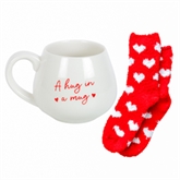 Thumbnail 2 - Hug in a Mug Heart Mug and Socks Set