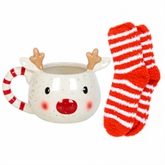 Thumbnail 2 - Rudolph Reindeer Mug and Socks Set