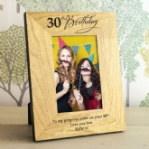 Thumbnail 1 - 30th Birthday Wooden Personalised Photo Frame