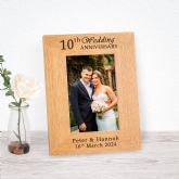Thumbnail 1 - Personalised 10th Wedding Anniversary Wooden Photo Frame