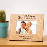 Thumbnail 1 - Personalised 20th Wedding Anniversary Wooden Photo Frame