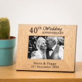Thumbnail 1 - Personalised 40th Wedding Anniversary Wooden Photo Frame