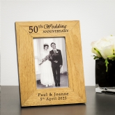 Thumbnail 1 - Personalised 50th Wedding Anniversary Wooden Photo Frame