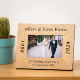 Thumbnail 2 - Personalised Wedding Anniversary Wooden Photo Frame