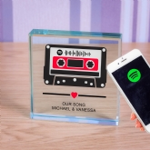 Thumbnail 1 - Personalised Our Song Retro Tape Glass Token