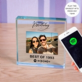 Thumbnail 1 - Personalised Happy Birthday Song or Playlist Photo Upload Glass Token