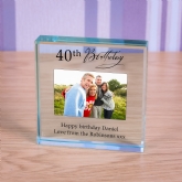 Thumbnail 1 - Personalised Happy 40th Birthday Photo Upload Glass Token