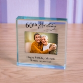 Thumbnail 1 - Personalised Happy 60th Birthday Photo Upload Glass Token