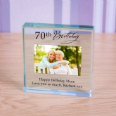 Thumbnail 1 - Personalised Happy 70th Birthday Photo Upload Glass Token
