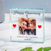 Thumbnail 1 - Personalised 1st Wedding Anniversary Photo Upload Glass Token