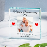 Thumbnail 1 - Personalised 25th Wedding Anniversary Photo Upload Glass Token