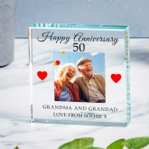 Thumbnail 1 - Personalised 50th Wedding Anniversary Photo Upload Glass Token