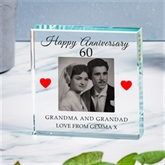 Thumbnail 1 - Personalised 60th Wedding Anniversary Photo Upload Glass Token