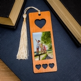 Thumbnail 1 - Personalised Photo Upload Wooden Hearts Bookmark