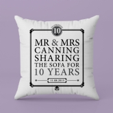 Thumbnail 3 - Personalised 10th Anniversary Sharing The Sofa Cushion