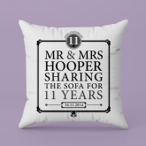 Thumbnail 3 - Personalised 11th Anniversary Sharing The Sofa Cushion
