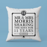 Thumbnail 4 - Personalised 11th Anniversary Sharing The Sofa Cushion