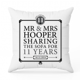 Thumbnail 5 - Personalised 11th Anniversary Sharing The Sofa Cushion