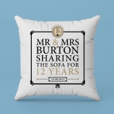 Thumbnail 3 - Personalised 12th Anniversary Sharing The Sofa Cushion