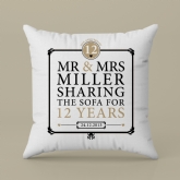 Thumbnail 4 - Personalised 12th Anniversary Sharing The Sofa Cushion