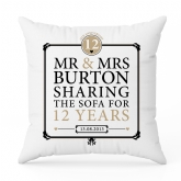 Thumbnail 5 - Personalised 12th Anniversary Sharing The Sofa Cushion