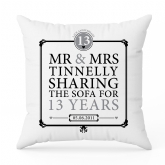 Thumbnail 5 - Personalised 13th Anniversary Sharing The Sofa Cushion